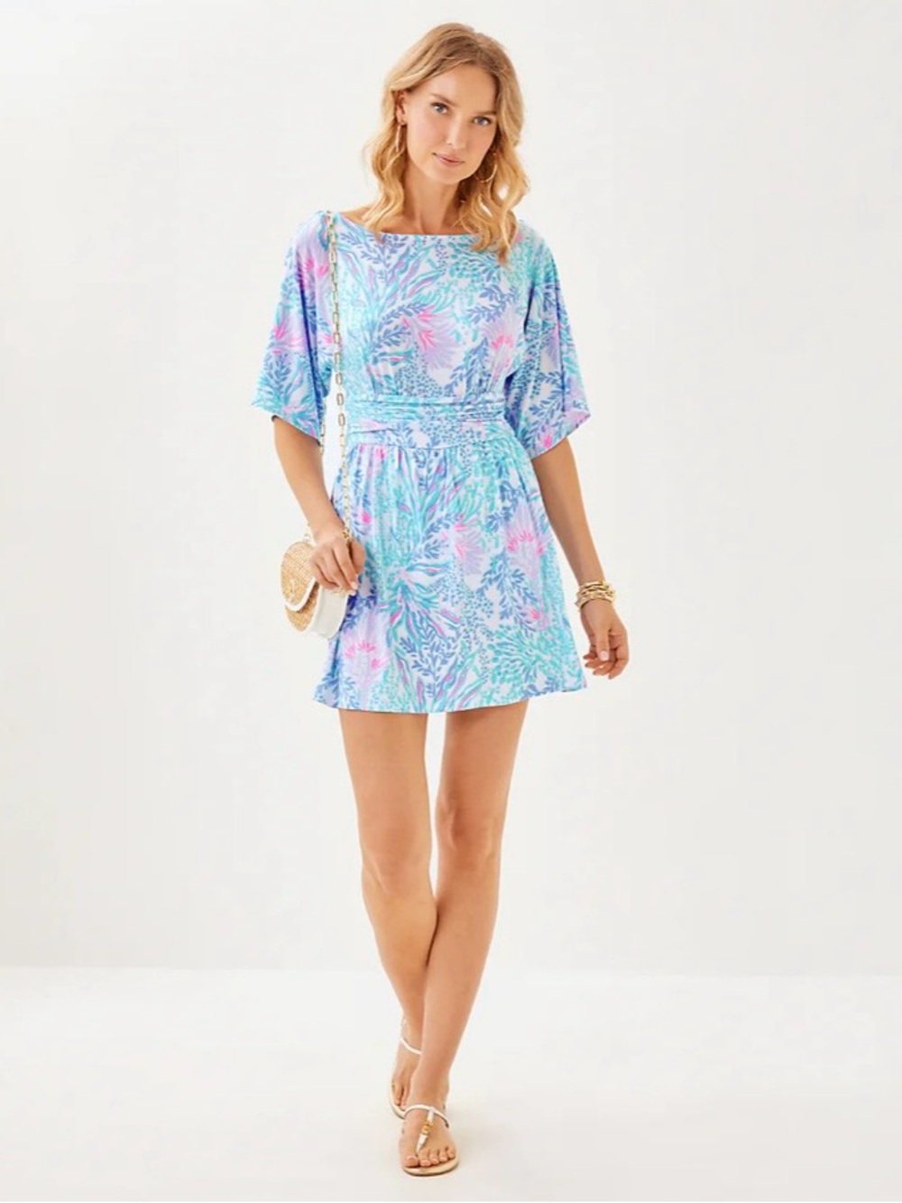 Lilly Pulitzer Multi Parigi Pastel Floral Boat-Neck Romper